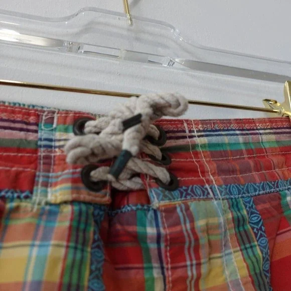 Polo Ralph Lauren Shorts Small Plaid Swim Trunks Tartan Stewart Board Madras - Picture 6 of 13